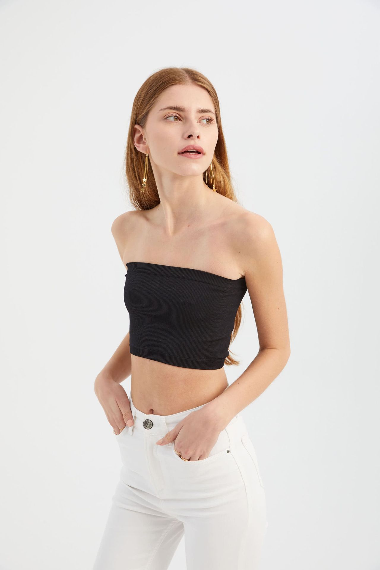 Strapless Basic Crop Top