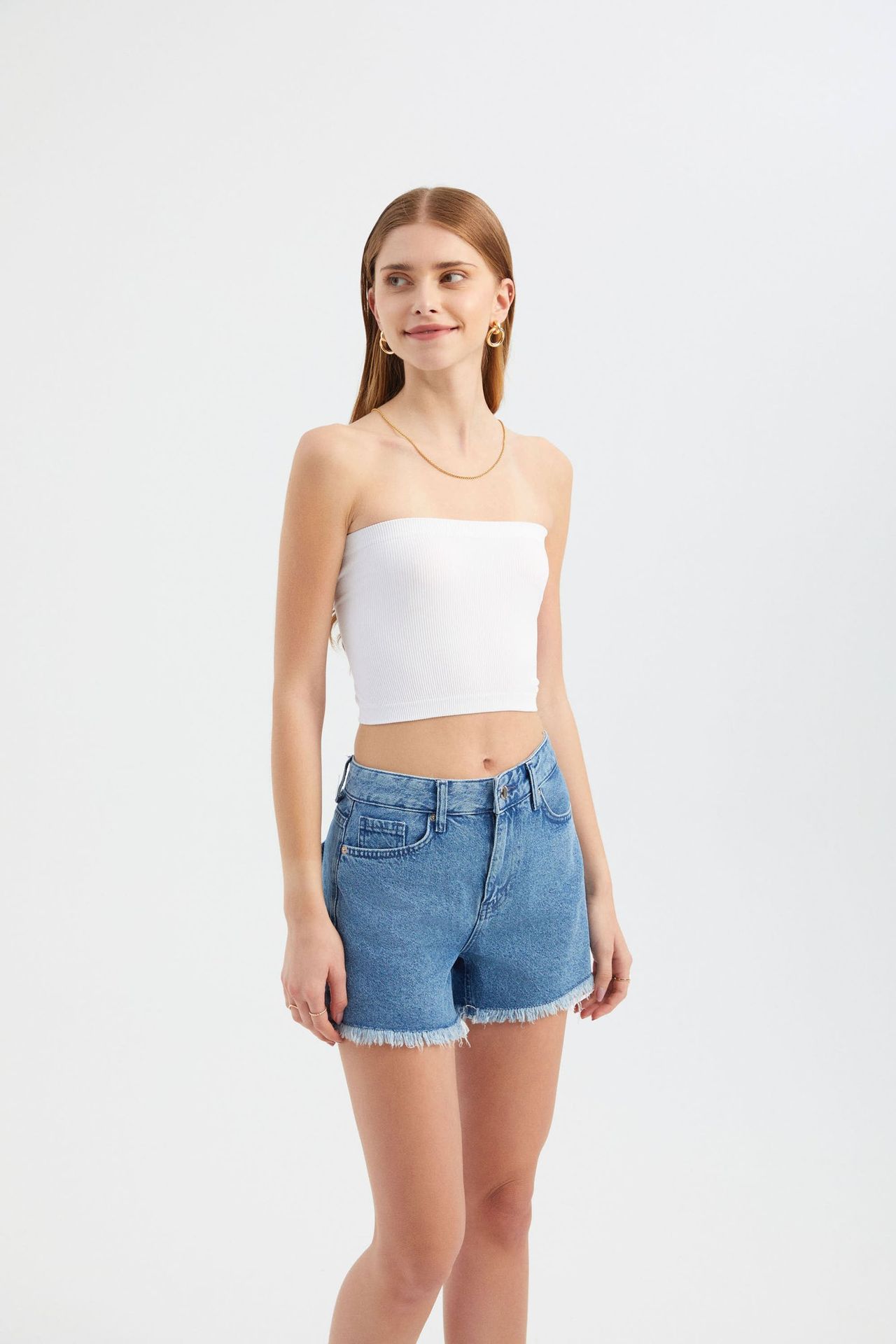 Strapless Basic Crop Top