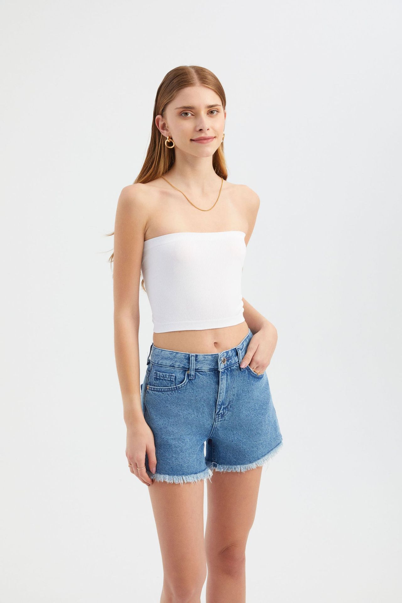 Strapless Basic Crop Top