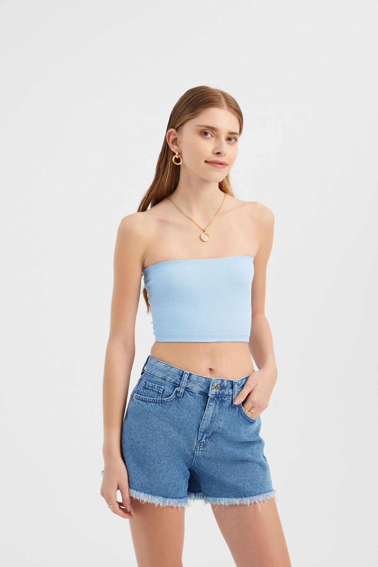 Strapless Basic Crop Top