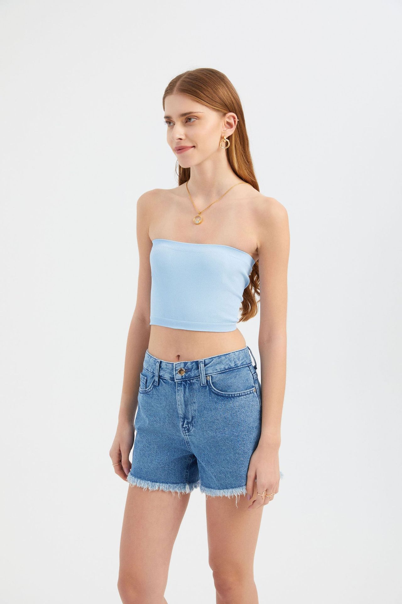 Strapless Basic Crop Top