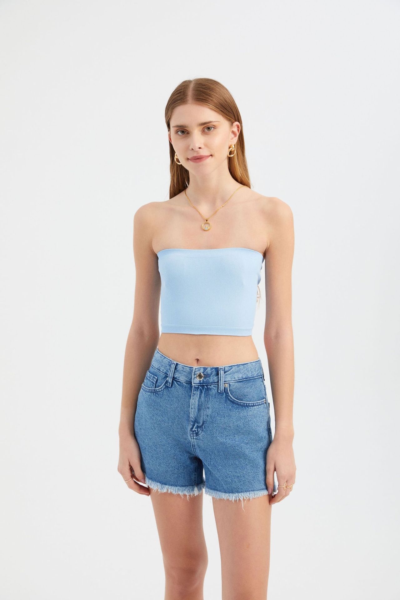 Strapless Basic Crop Top