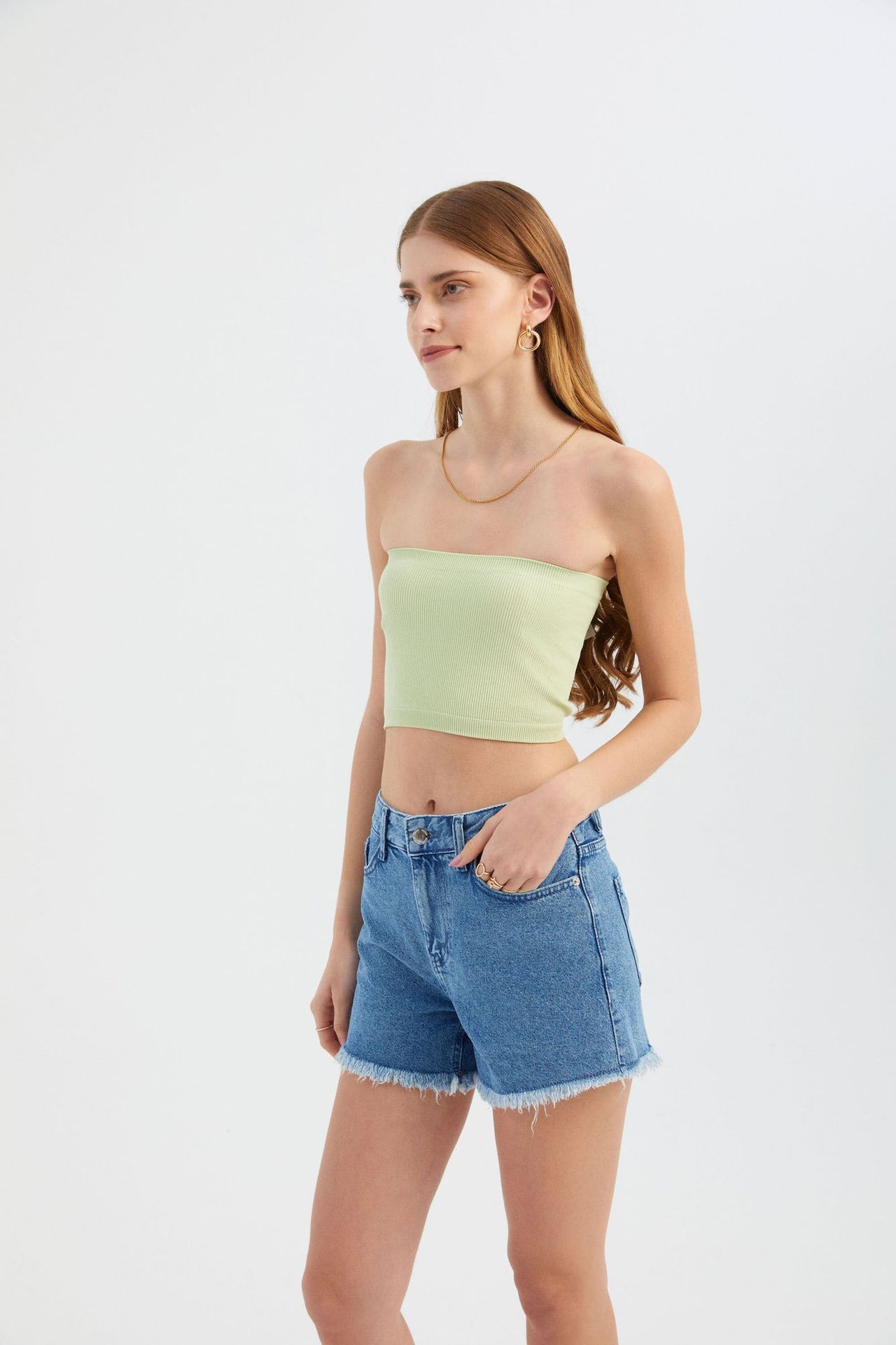 Strapless Basic Crop Top