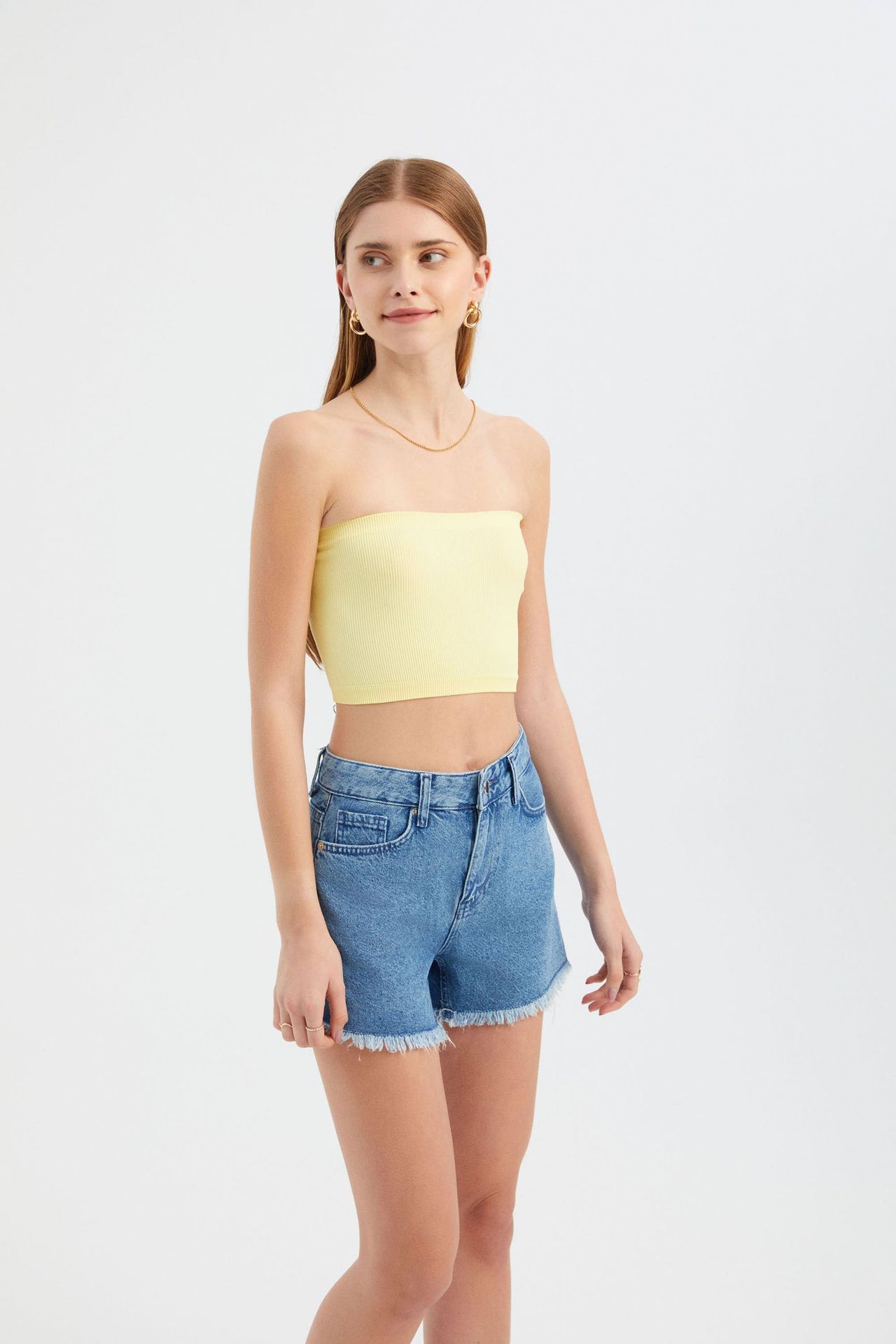 Strapless Basic Crop Top