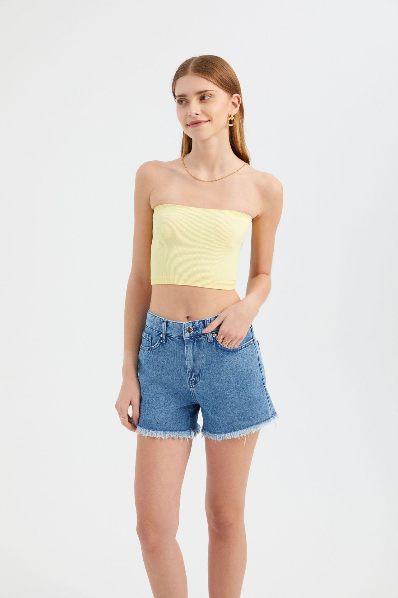 Strapless Basic Crop Top