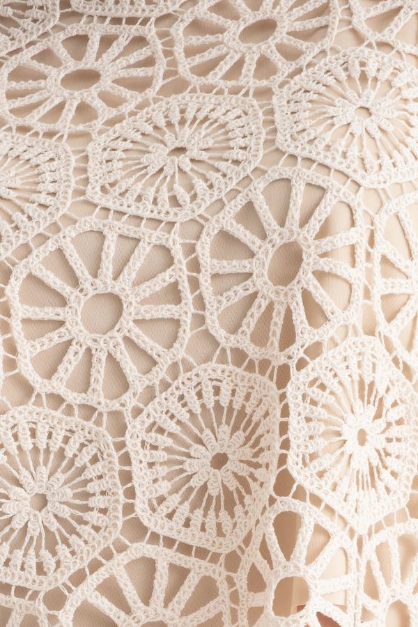 Crochet Round Neck Short Sleeve Blouse 6
