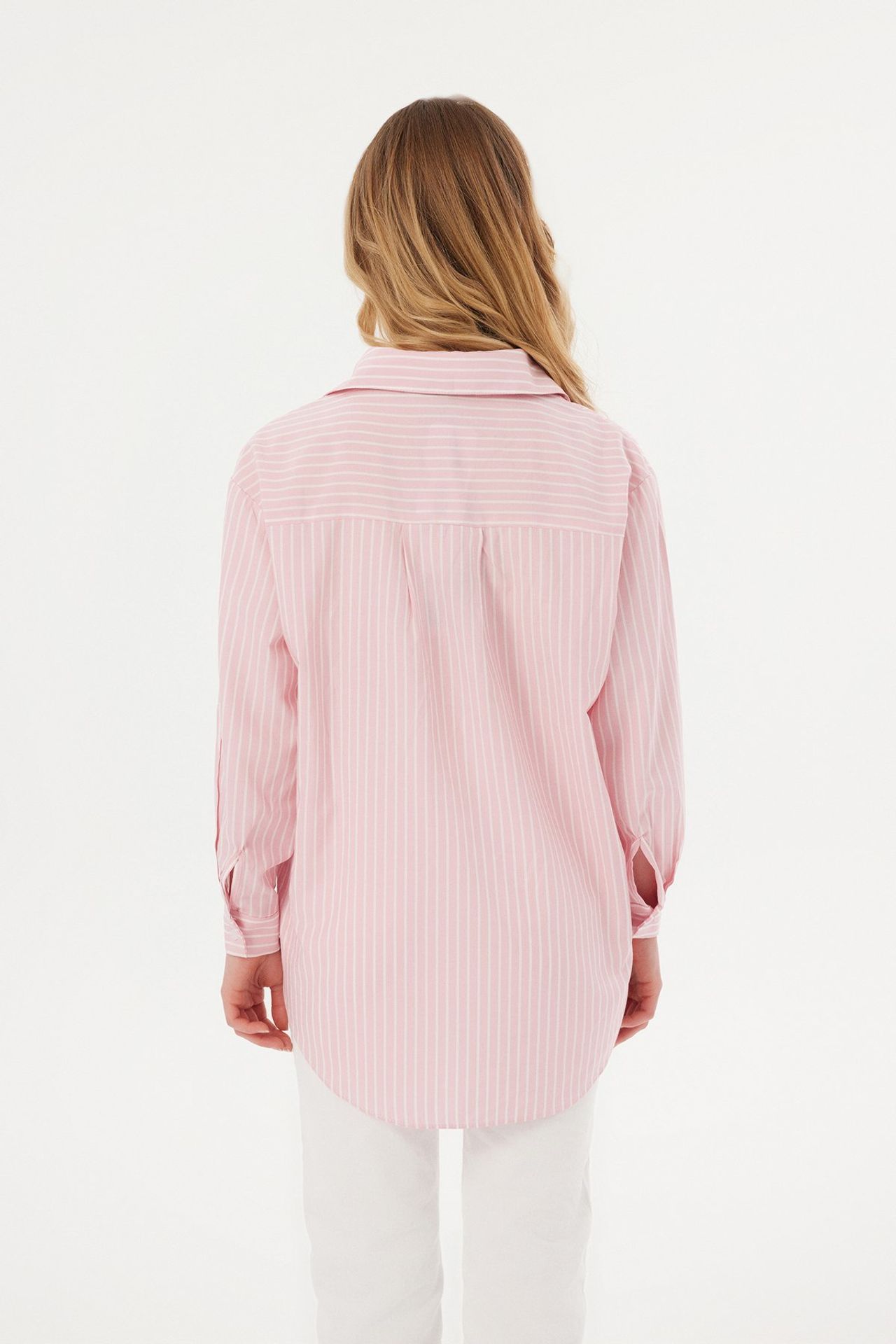 Striped Long Sleeve Shirt with a Rose Detail