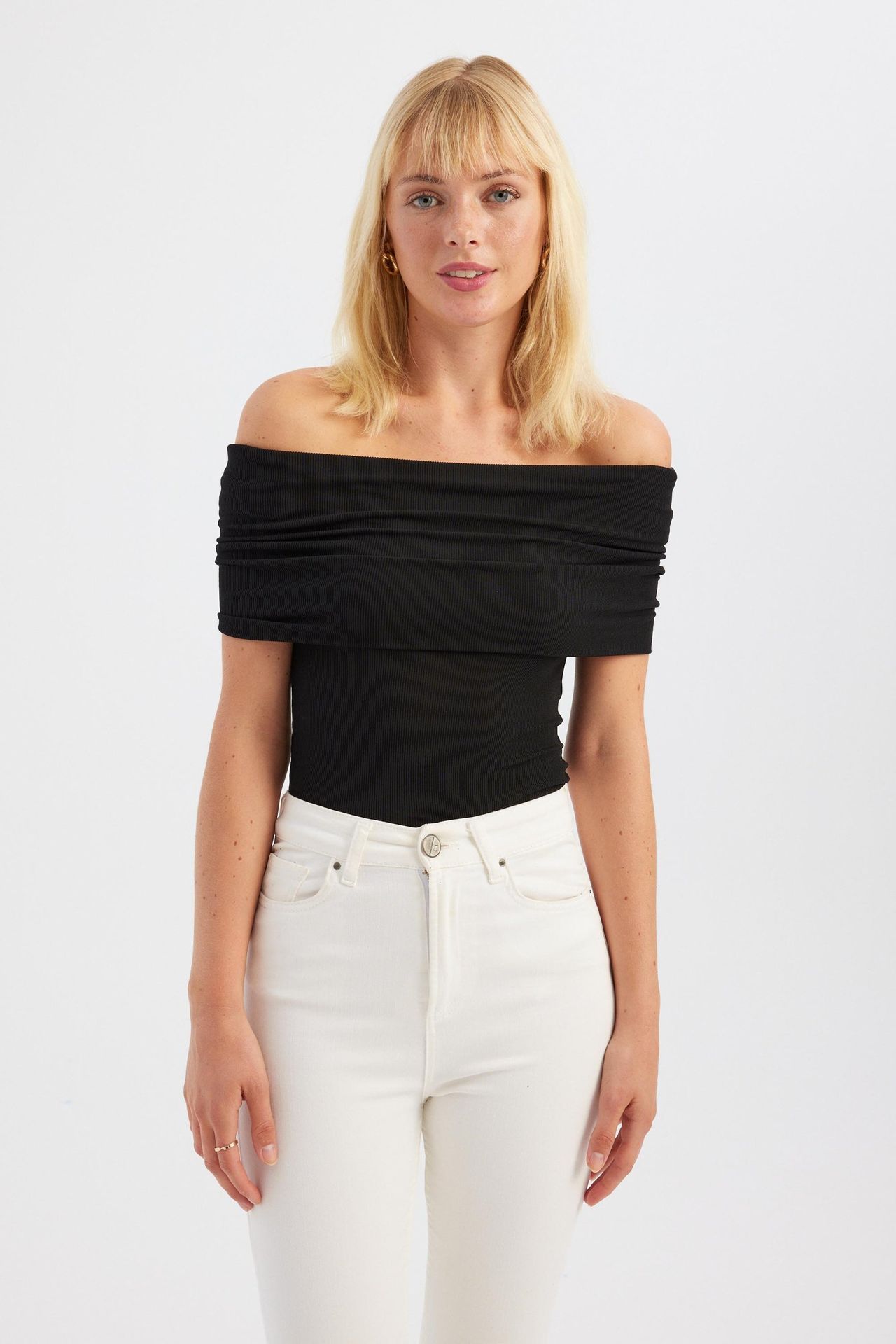 Solid Off Shoulder Top