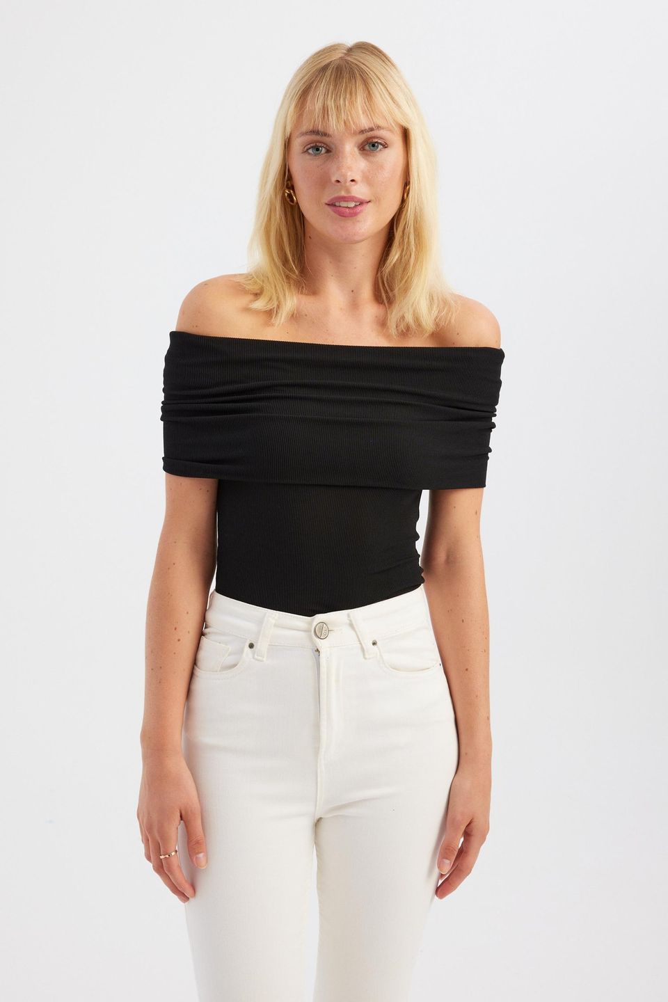 Solid Off Shoulder Top