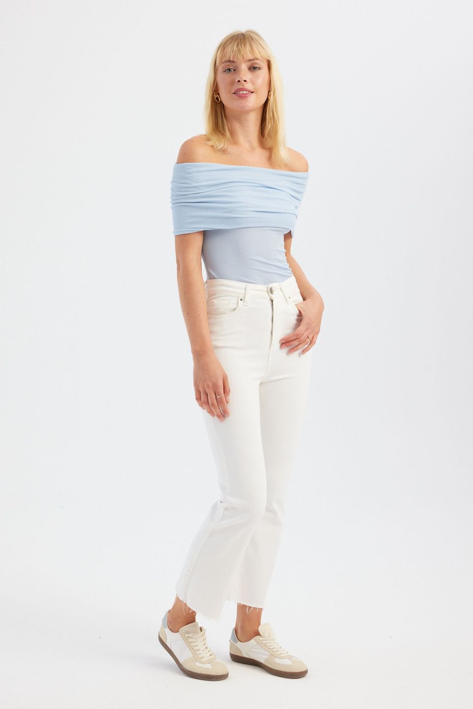 Solid Off Shoulder Top