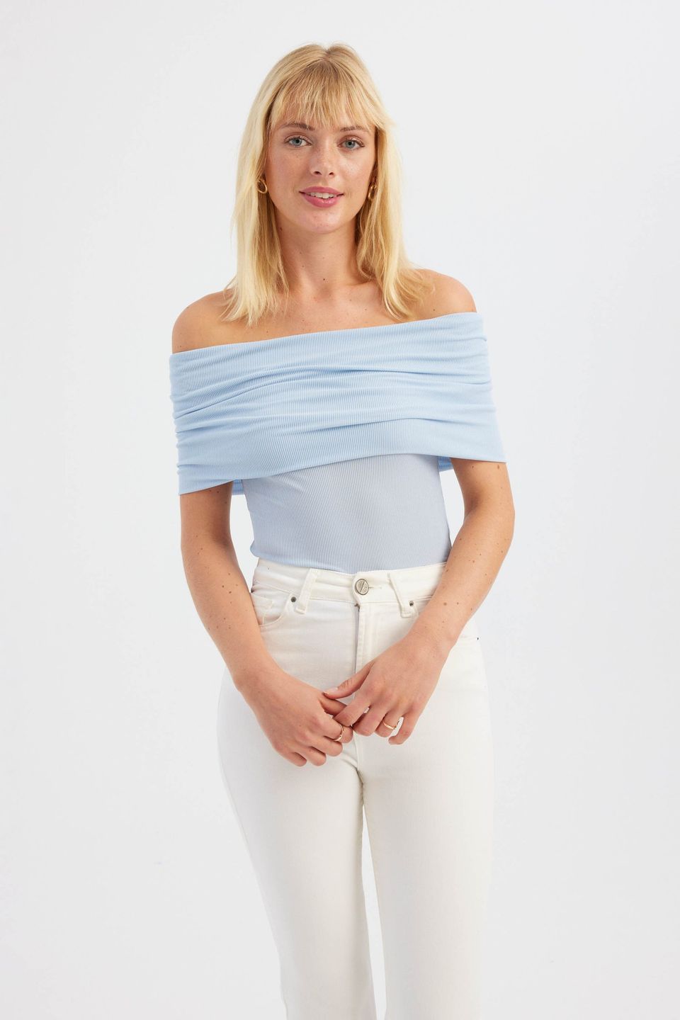 Solid Off Shoulder Top