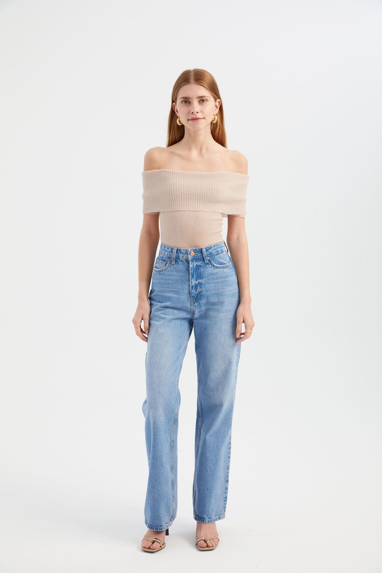 Knitted Ribbed Short-Sleeve Cropped Top