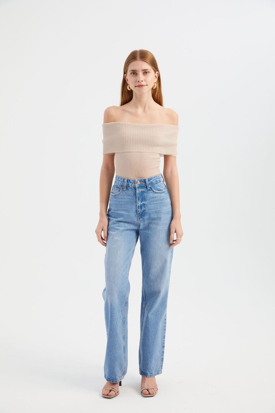 Knitted Ribbed Short-Sleeve Cropped Top