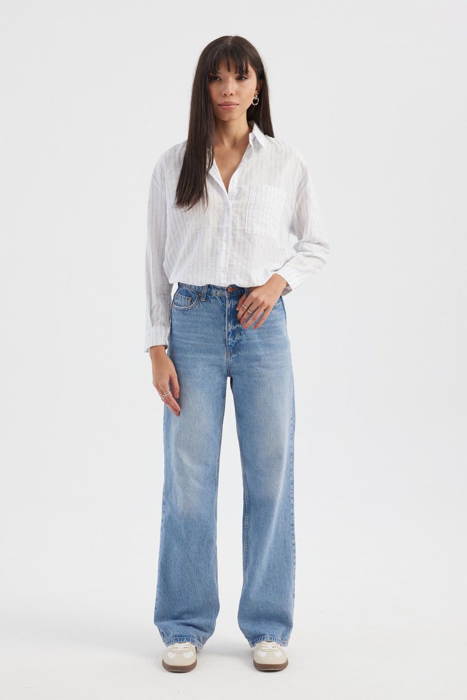 Striped Pocket Tie Back Shirt