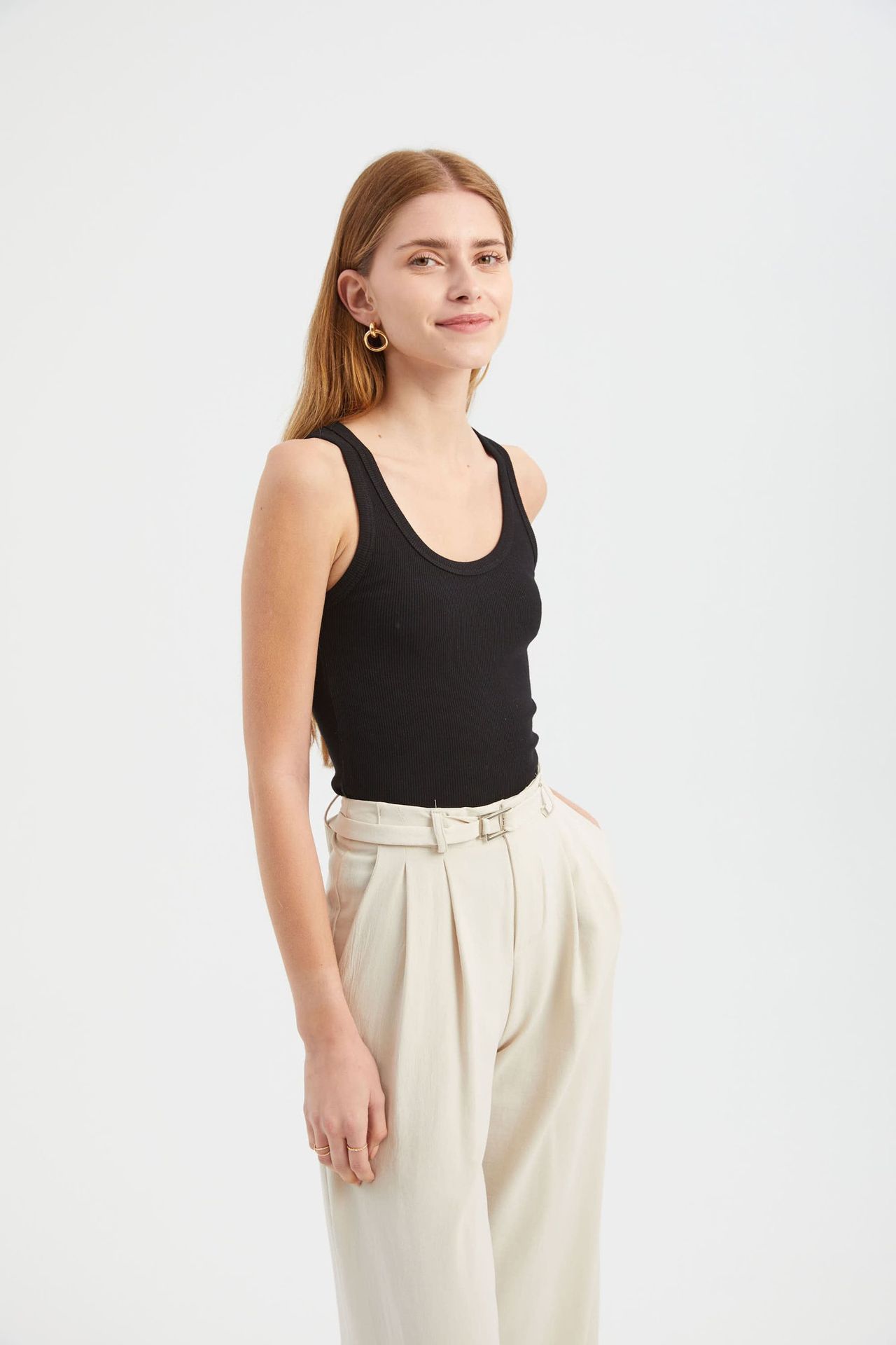 Solid Round Neck Basic Cami Top