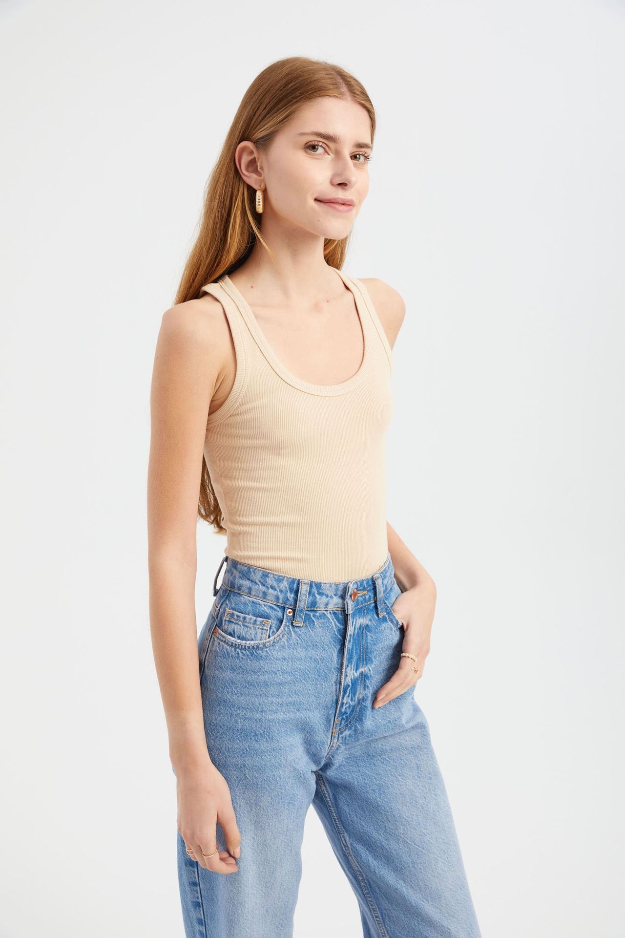 Solid Round Neck Basic Cami Top