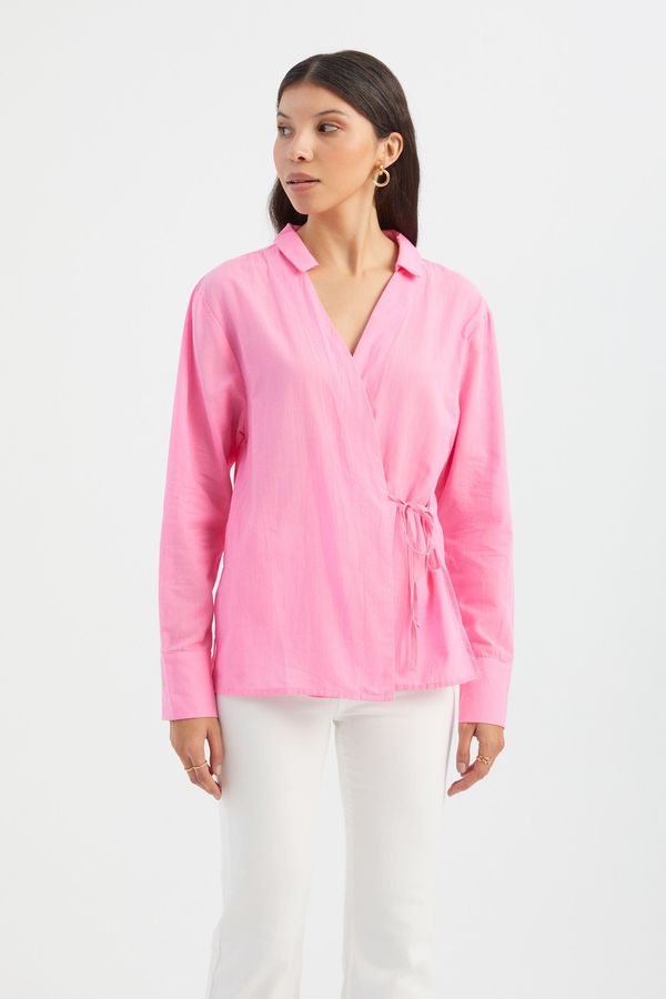 Tie Side Long Sleeve Shirt 1