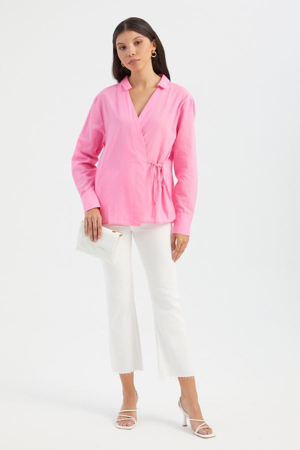 Tie Side Long Sleeve Shirt 2