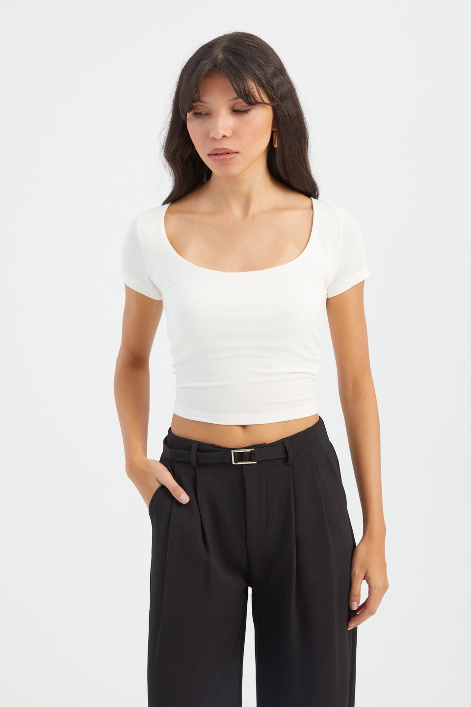 Scoop Neck Crop Top