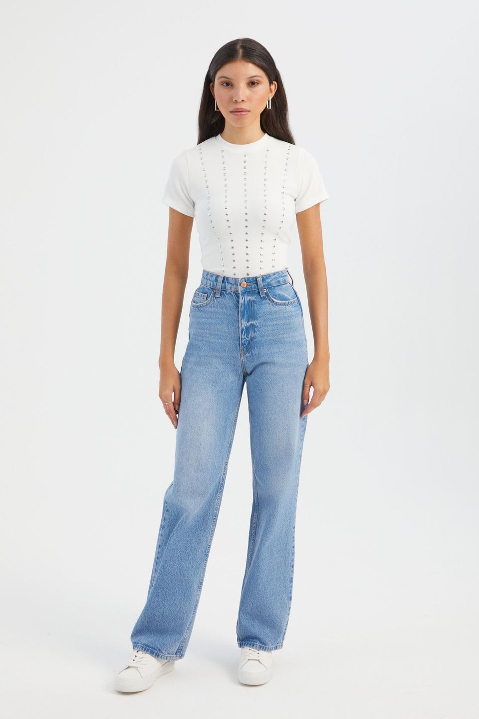 Crew Neck Studded T-shirt
