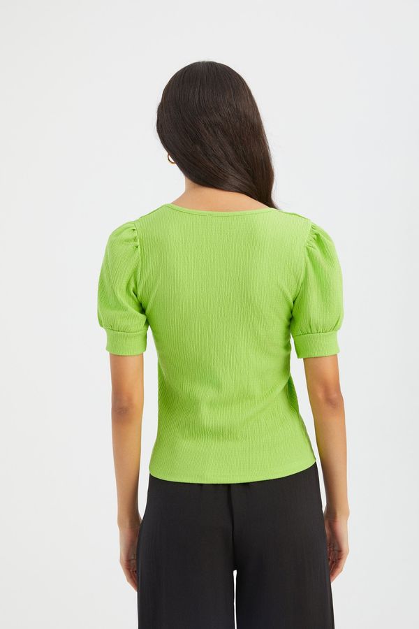 Square Neck Balloon Sleeves Top 4