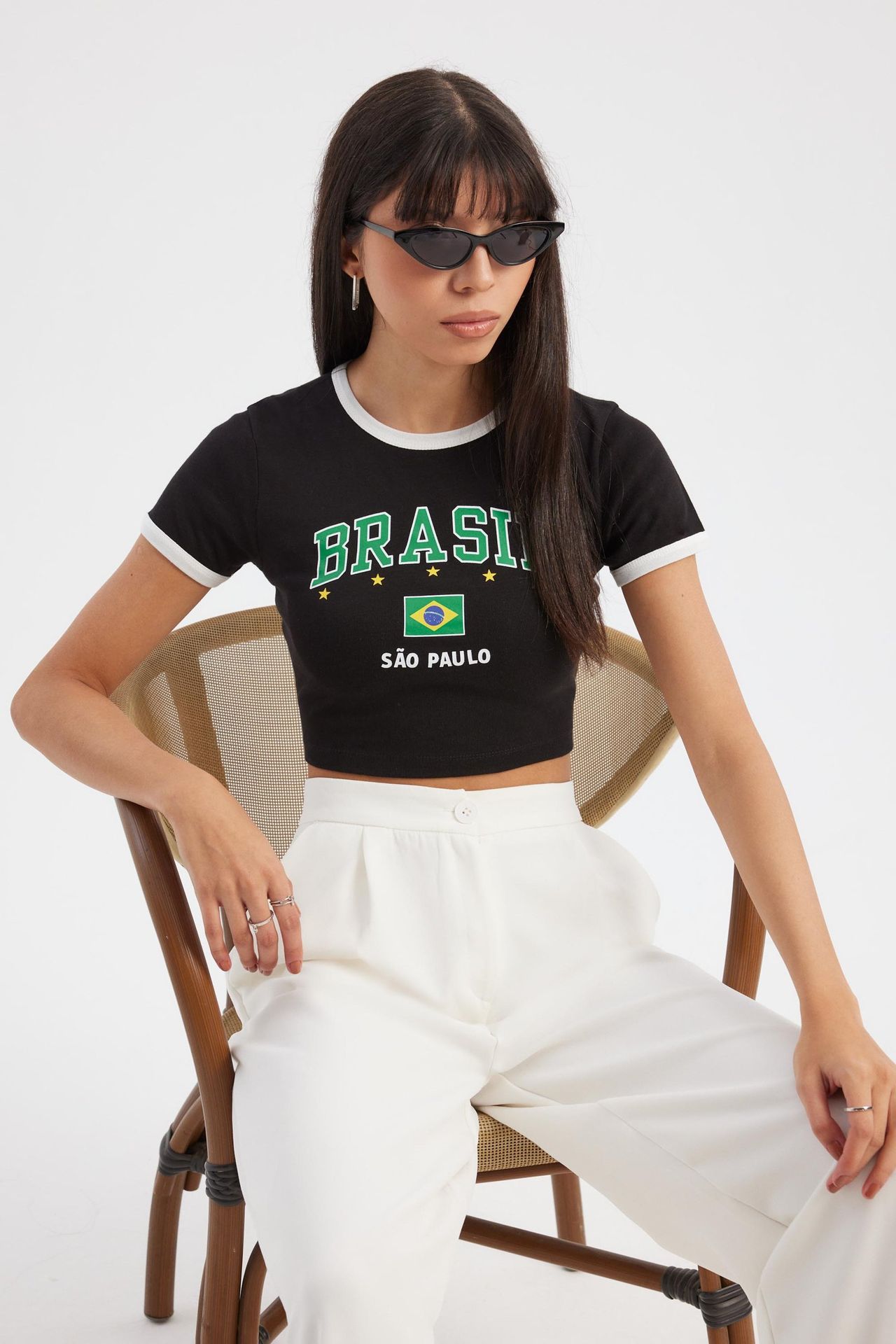 Printed Cropped T-shirt