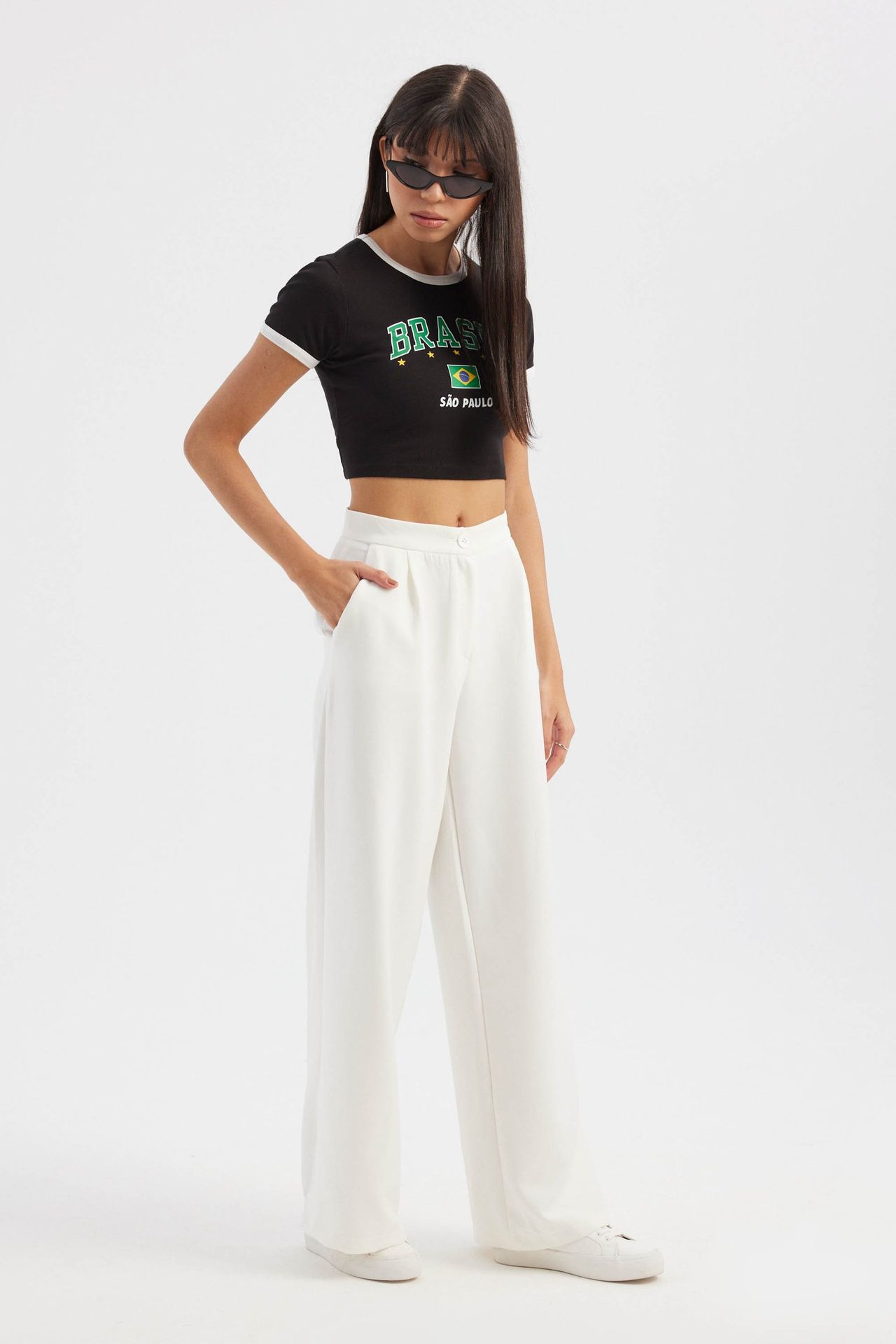 Printed Cropped T-shirt