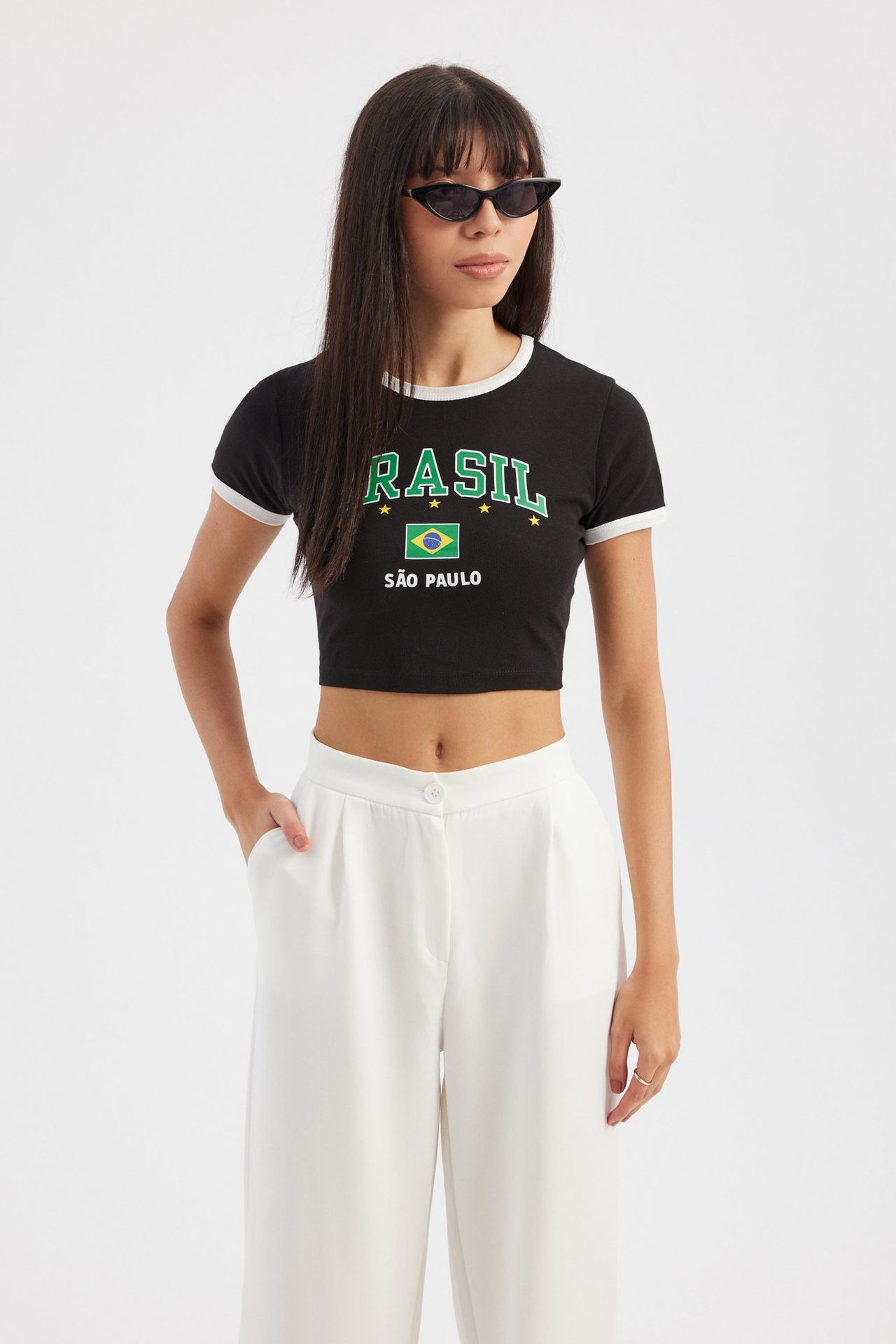 Printed Cropped T-shirt