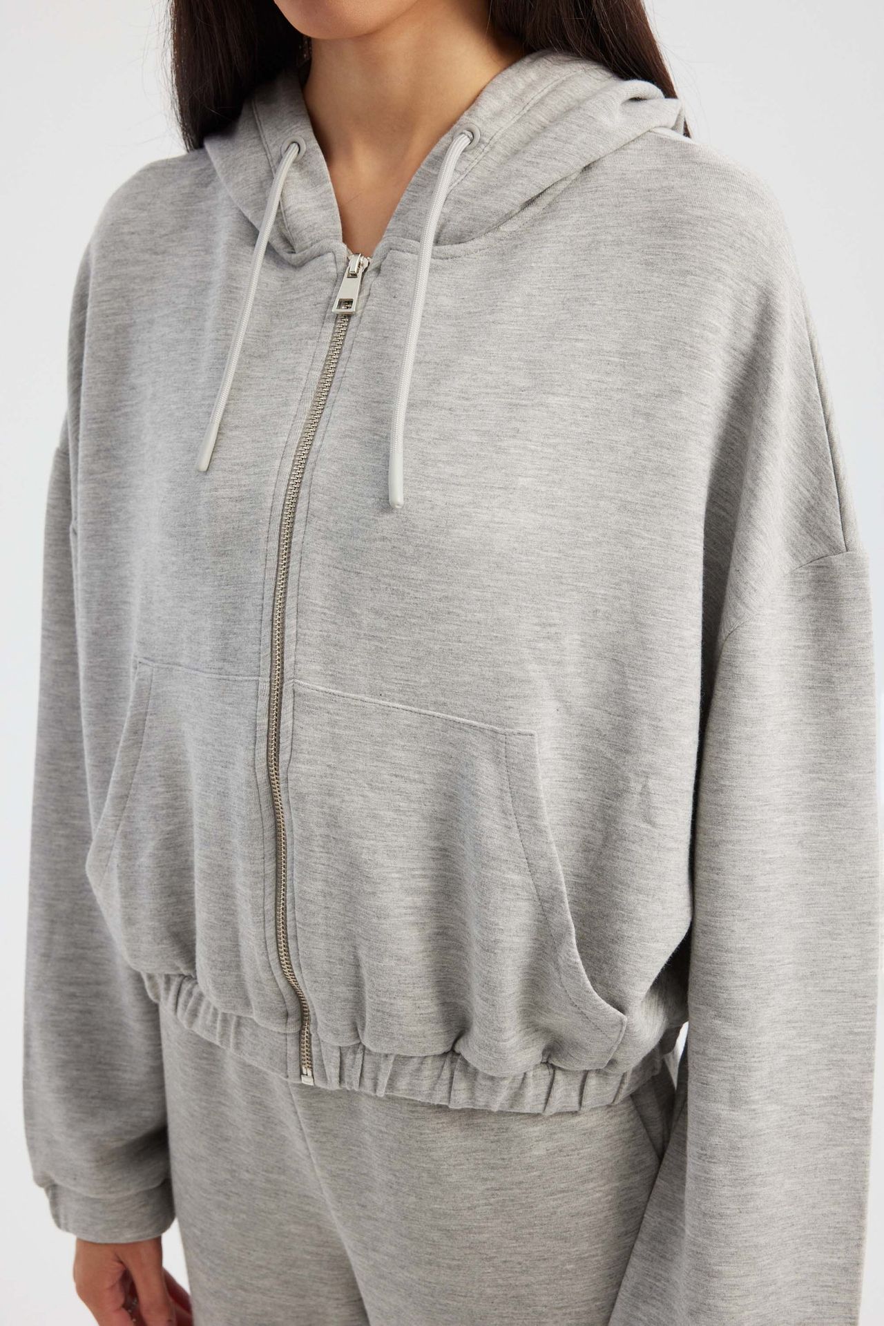 Zip-up Cropped Hoodie