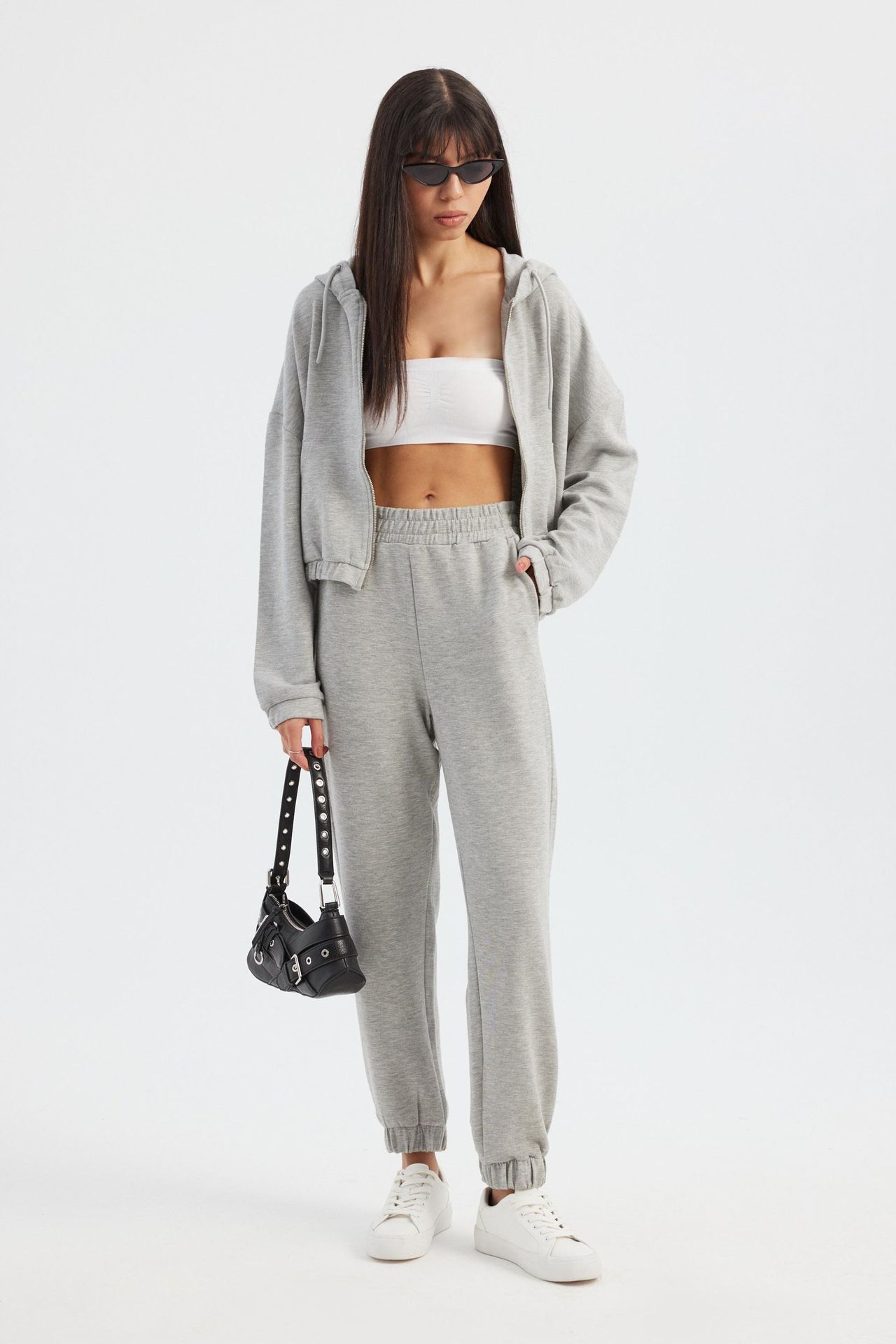 Zip-up Cropped Hoodie