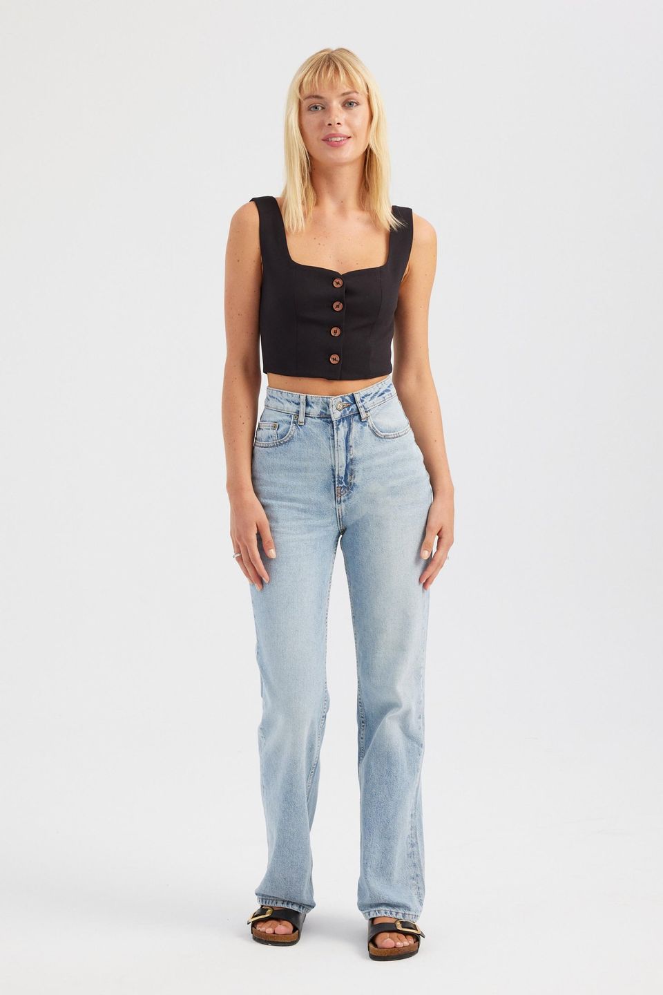 Solid Sweetheart Neck Cropped Waistcoat