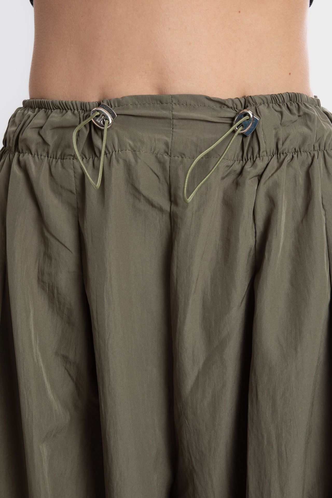 High Waist Drawstring Parachute Trousers