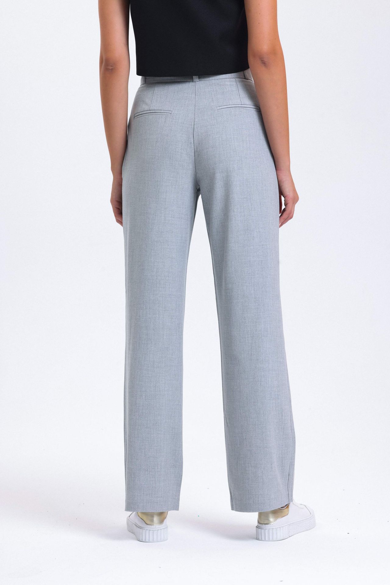 High Waist Pleated Wide Leg Trousers