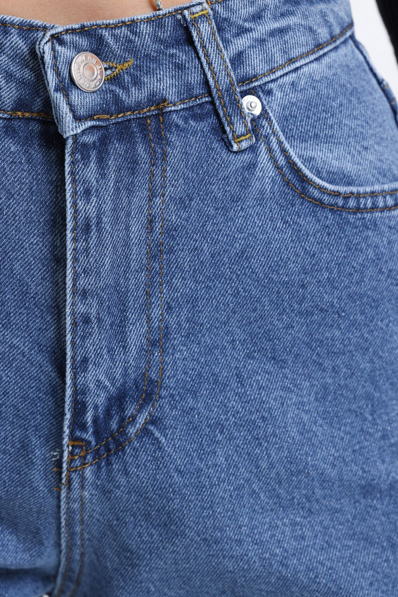 High Waist Wide Leg Jeans with a Tassel Hem