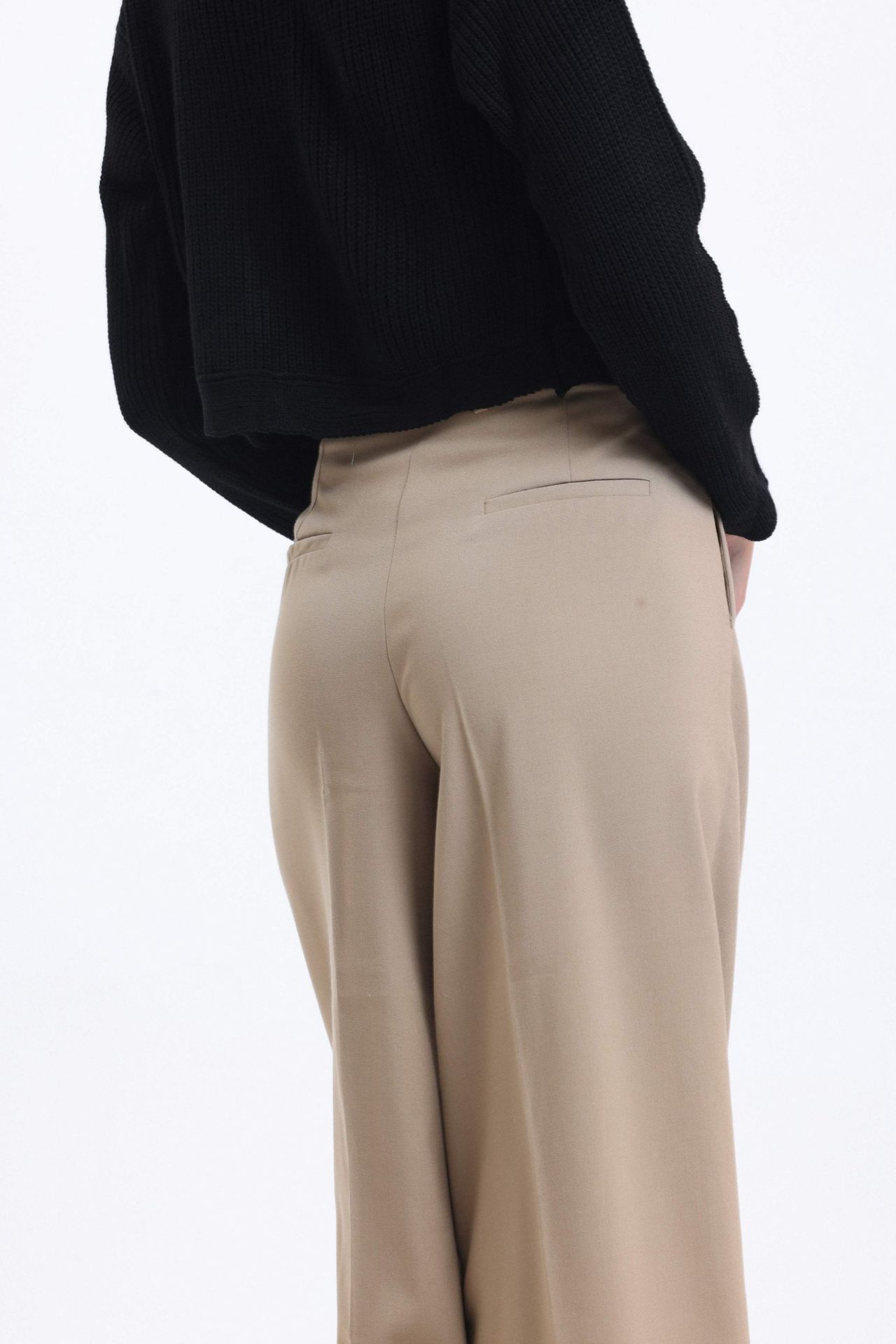 High Waist Pleated Wide Leg Trousers