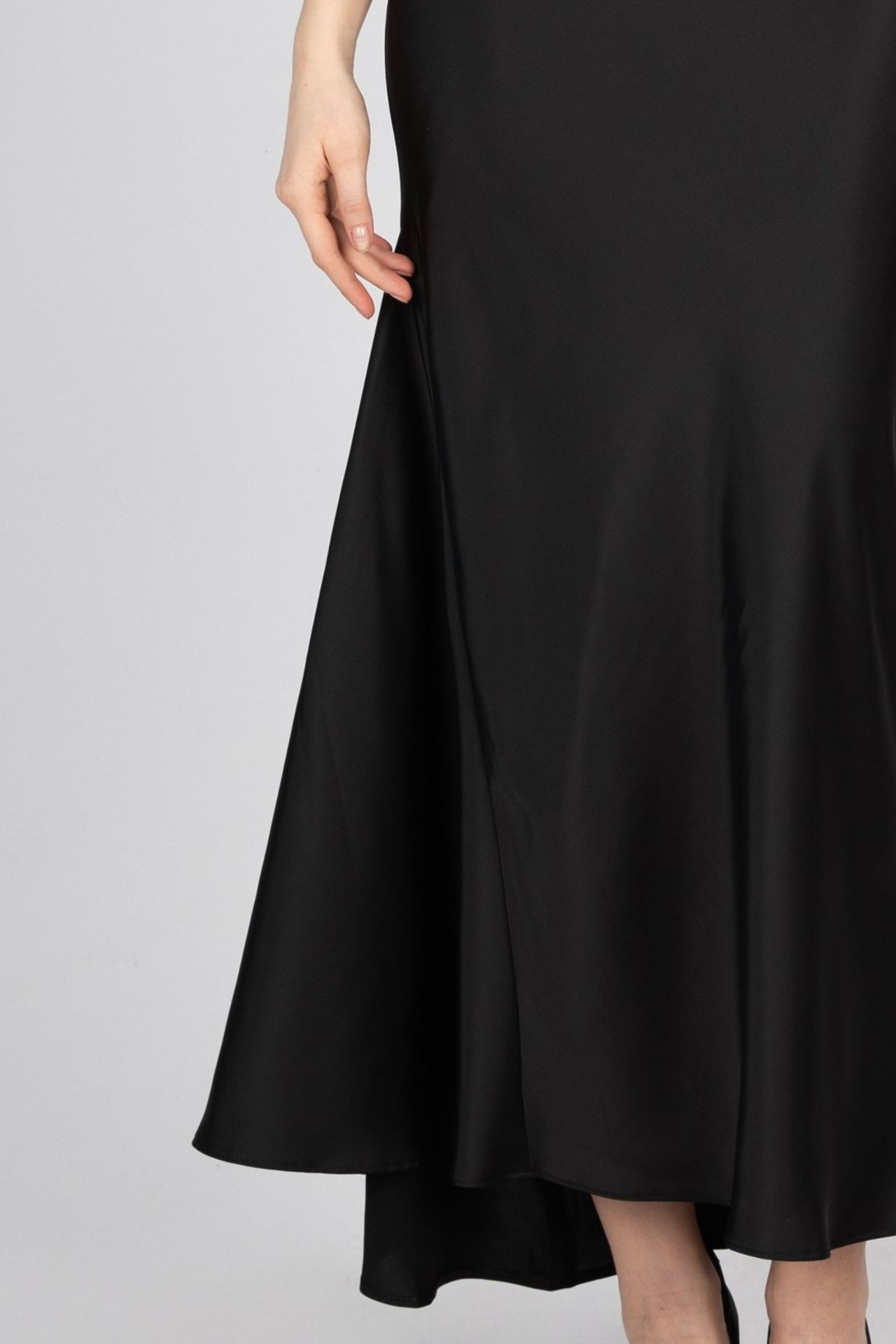 Satin Mid Rise Maxi Skirt
