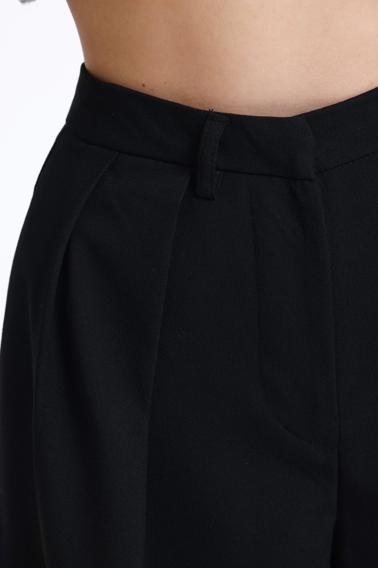 High Waist Pleated Wide Leg Trousers