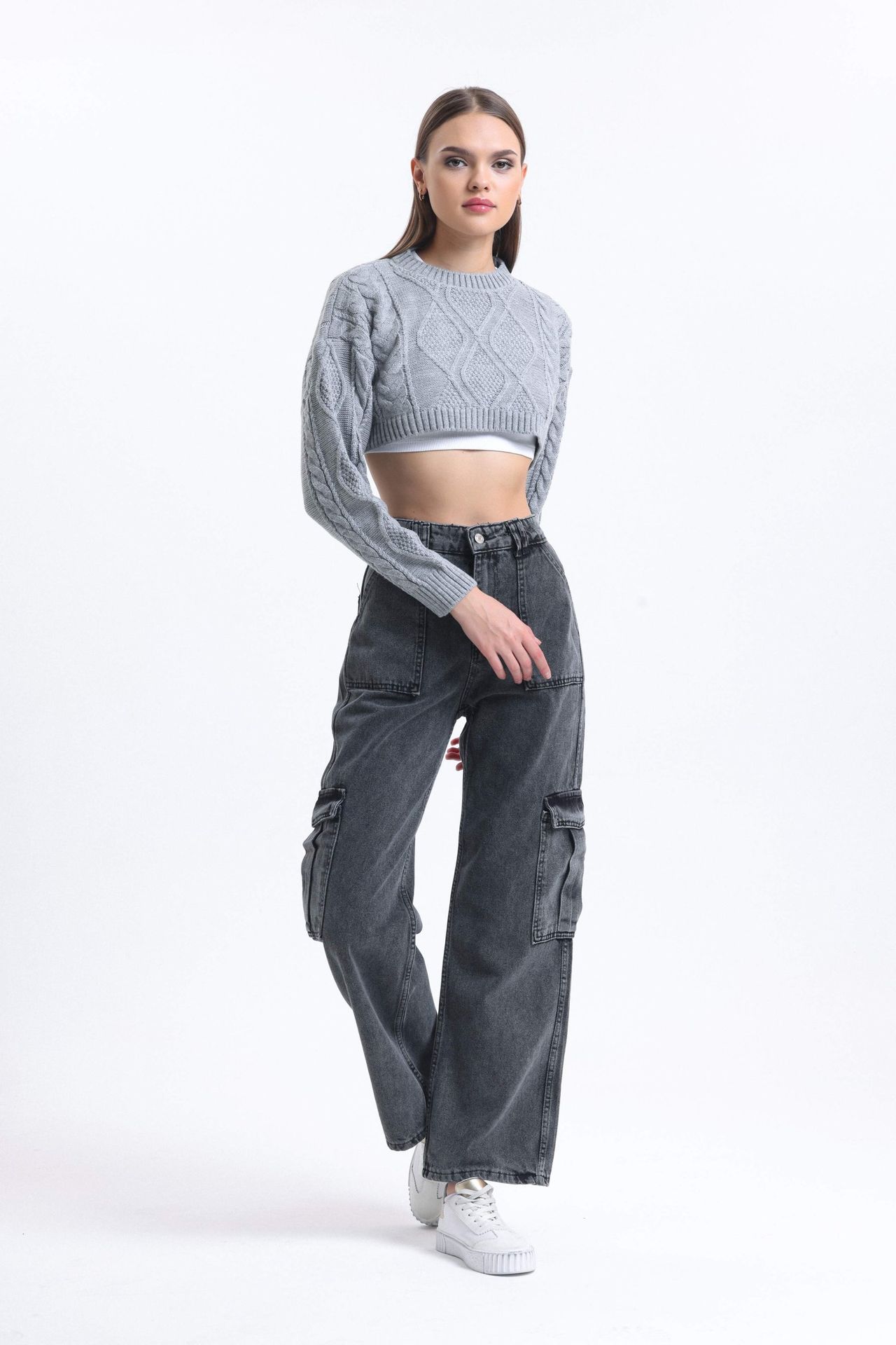 Low Rise Pocket Cargo Jeans