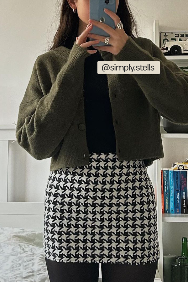 Checked High Waist Mini Skirt 2
