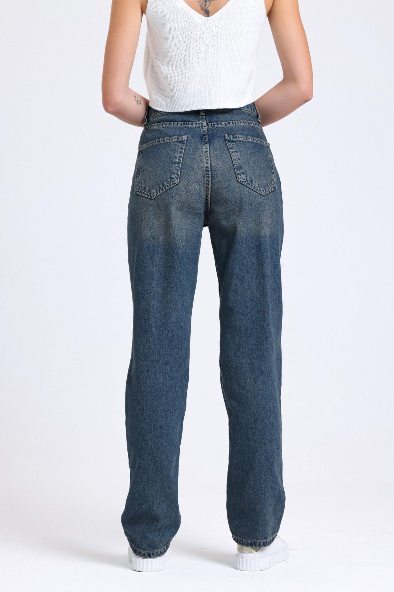 High Waist Straight Leg Jeans