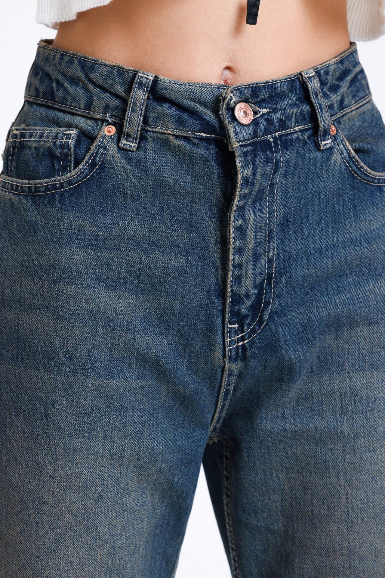 High Waist Straight Leg Jeans