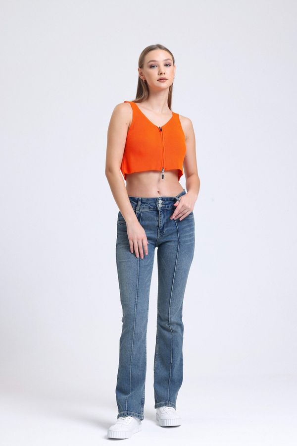 Orta Bel Düz Paça Jean 4