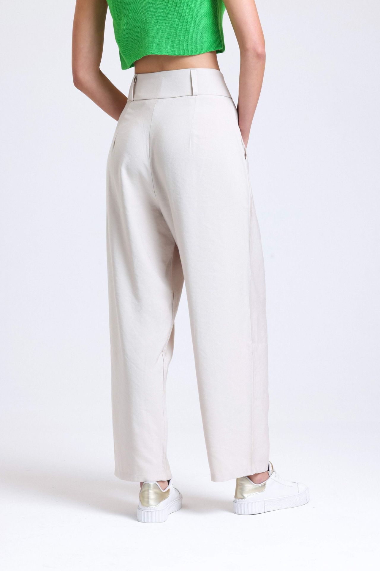High Waist Pleated Wide Leg Trousers