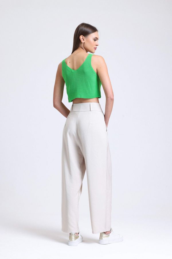 High Waist Pleated Wide Leg Trousers 7