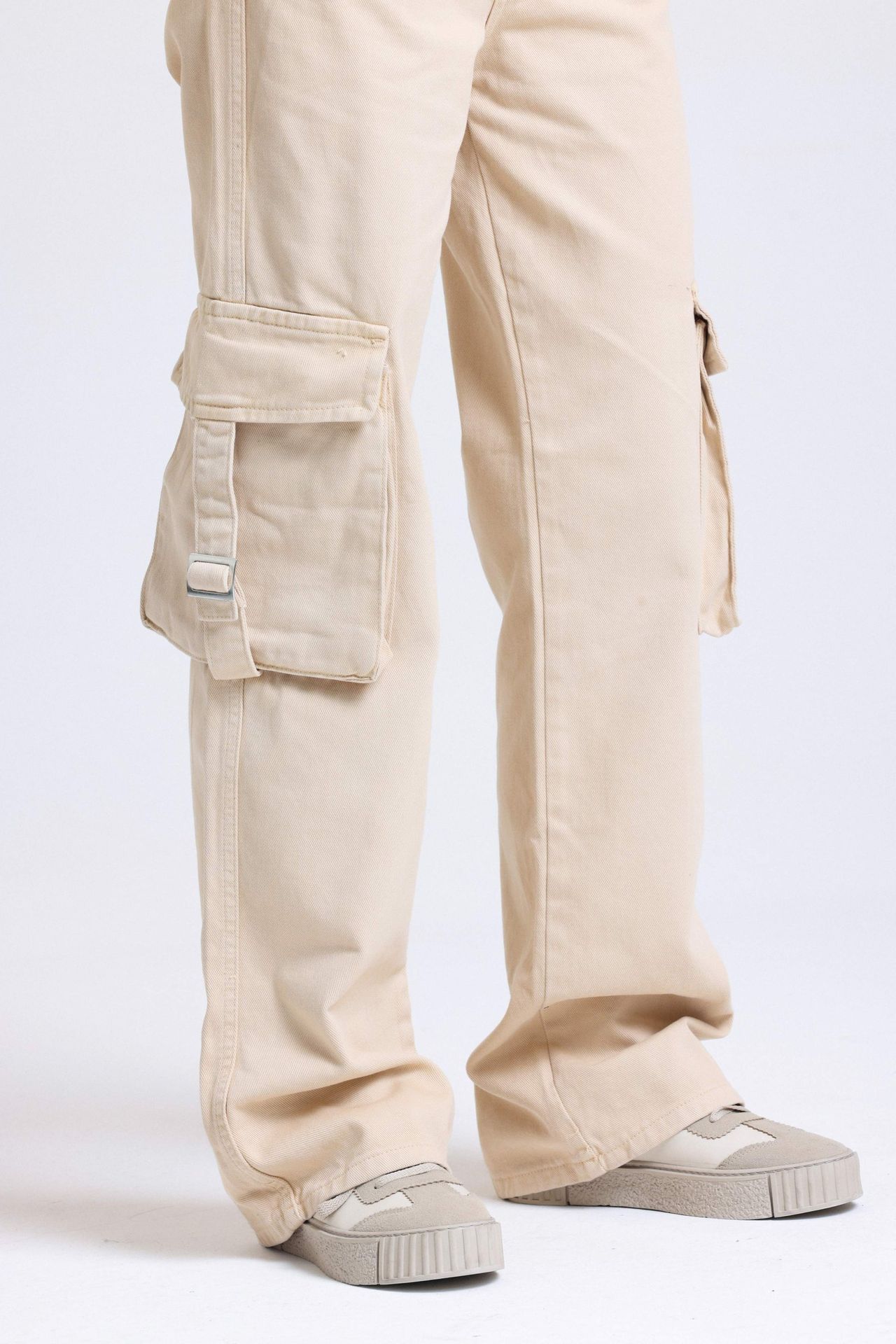 High Waist Pocket Cargo Trousers