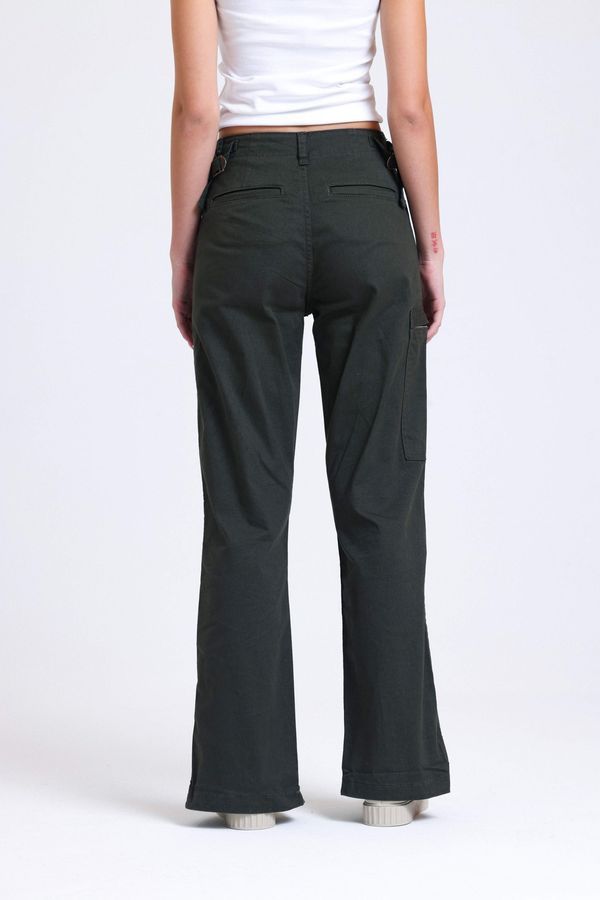 High Waist Zippered Slit Straight Leg Trousers 2