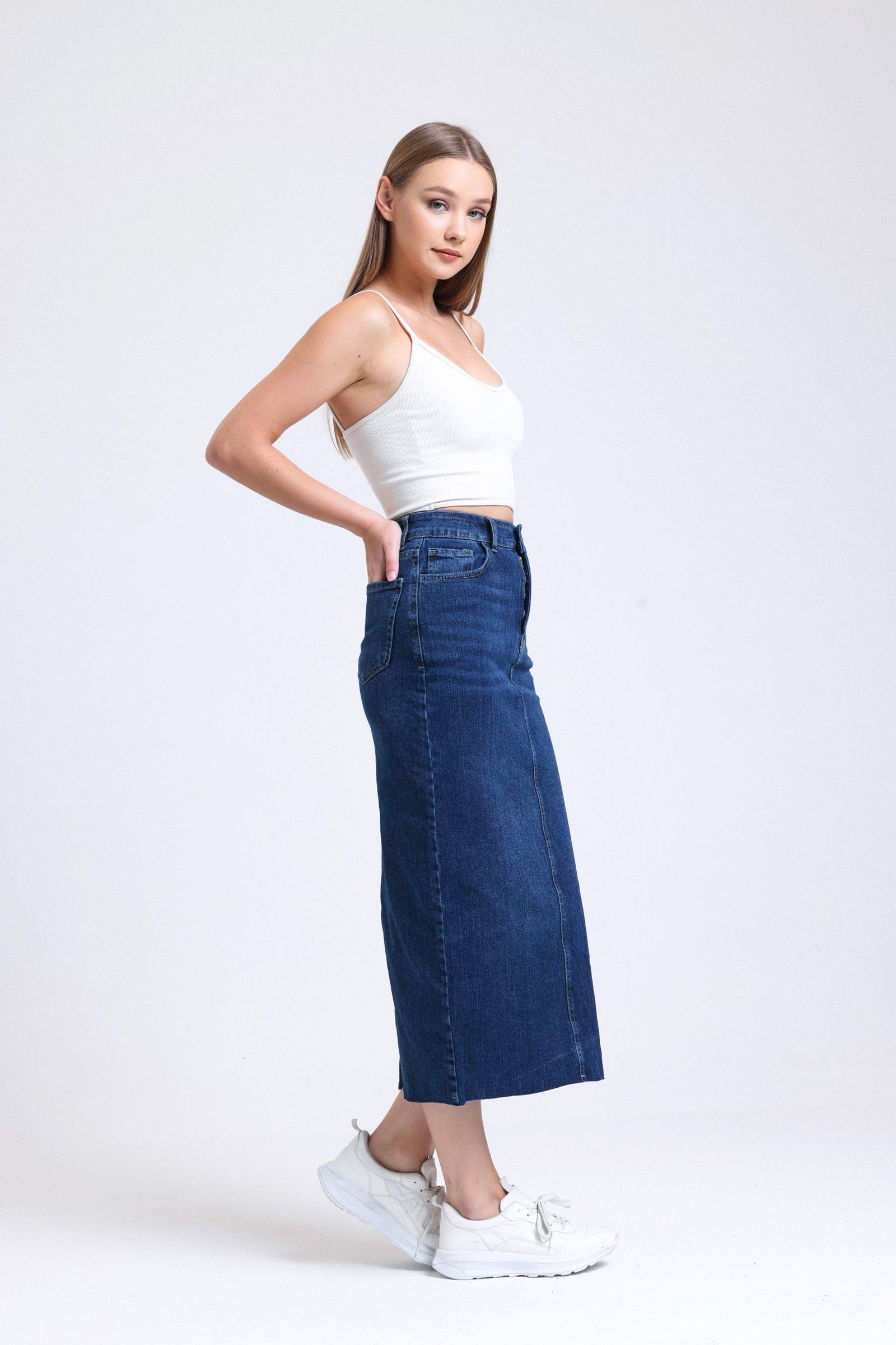 High Waist Midi Skirt