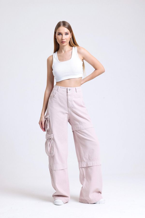 High Waist Pocket Cargo Trousers 4