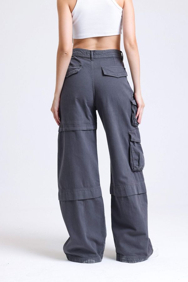 High Waist Pocket Cargo Trousers 4