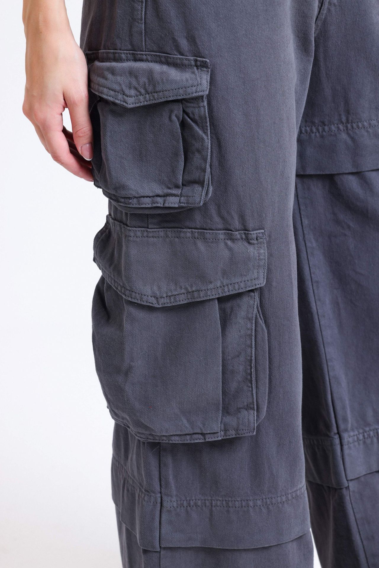 High Waist Pocket Cargo Trousers